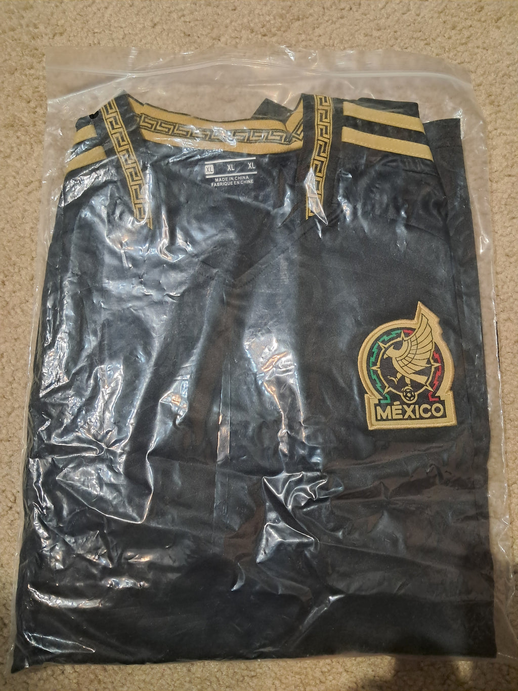 Mexico soccer jersey unisex adults size way black color