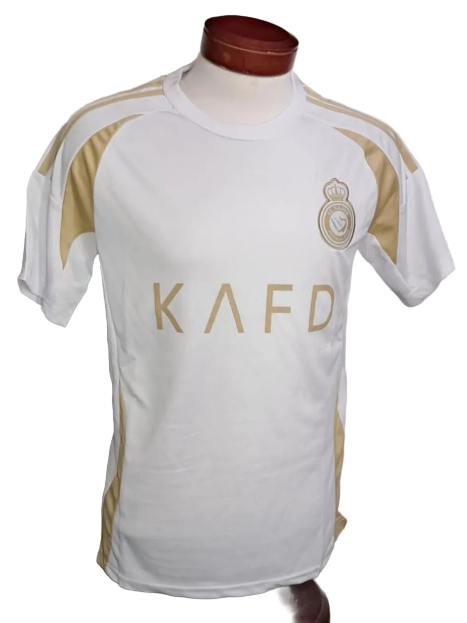 Al Nassar away Cristiano Ronaldo white and gold adult unisex