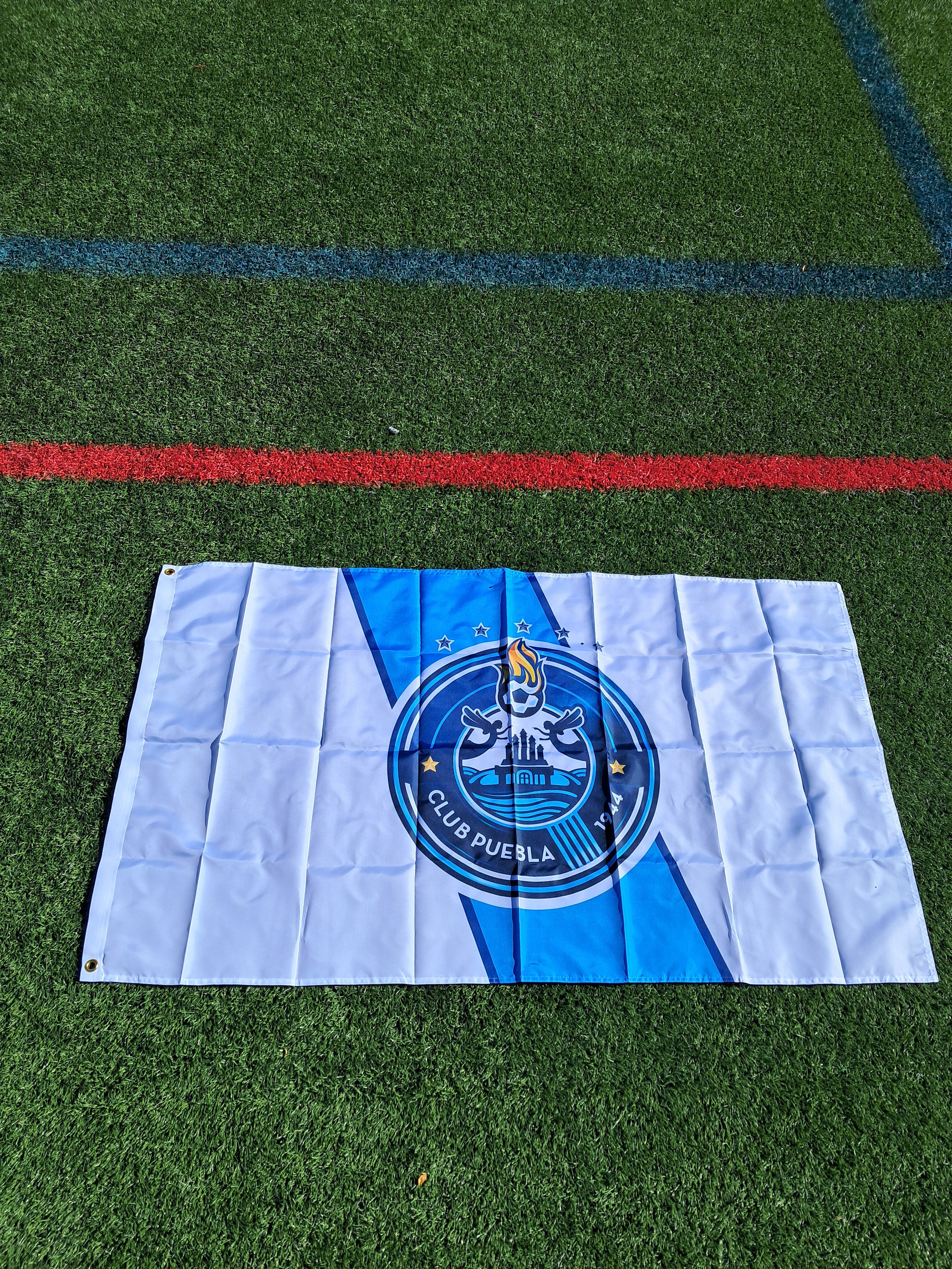 Club puebla bandera 3x5 ft. White and blue