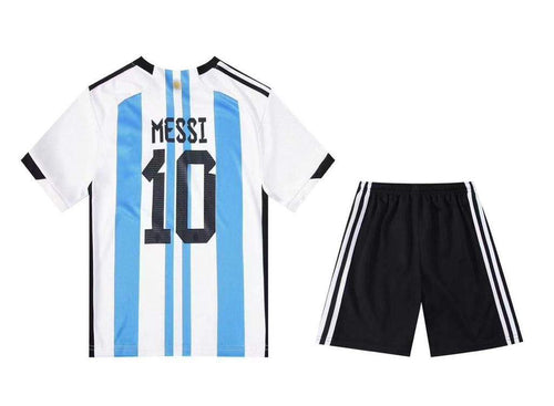 Argentina 🇦🇷 Kids messi soccer set jersey and shorts different sizes