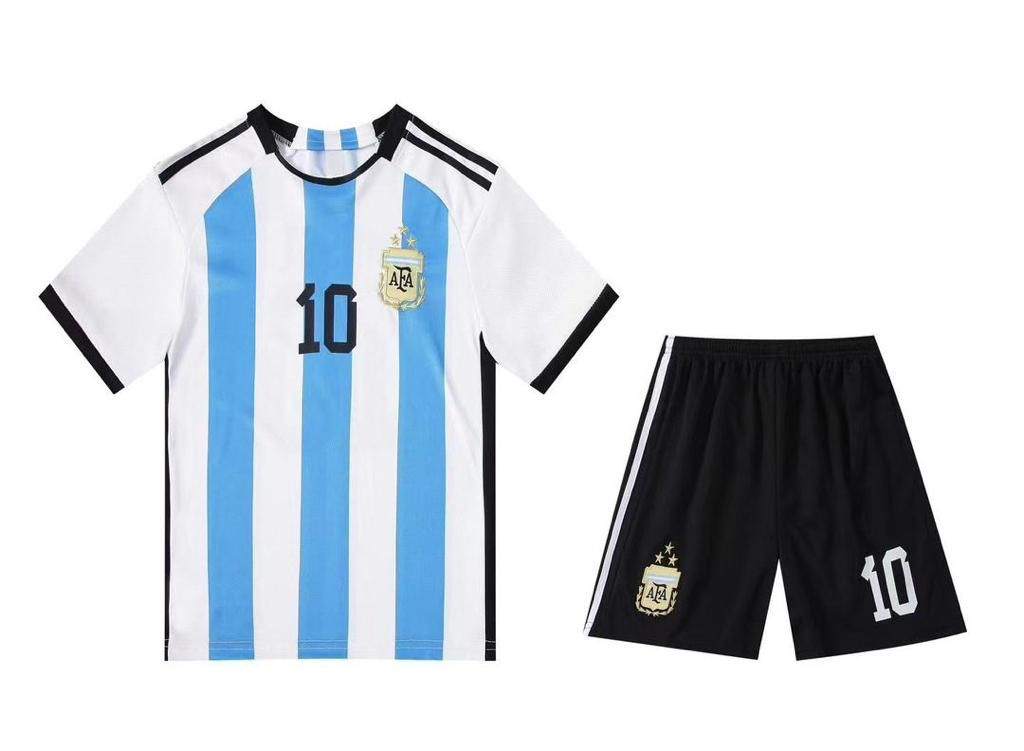 Argentina 🇦🇷 Kids messi soccer set jersey and shorts different sizes