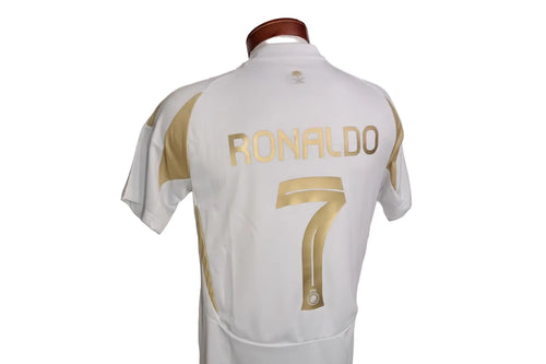 Al Nassar away Cristiano Ronaldo white and gold adult unisex